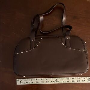 BCBG Paris Chocolate Brown Leather Handbag